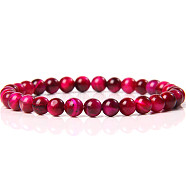 Natural Striped Agate/Banded Agate Round Beaded Stretch Bracelet, (SF8562-3)