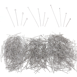 304 Stainless Steel Flat Head Pins, Stainless Steel Color, 1120pcs/box(STAS-UN0028-93)