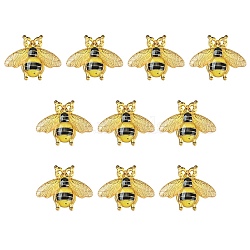 Transparent Acrylic Pendants, with Plated Bottom, Bees, Yellow, 26.5x32.5x4mm, Hole: 1mm(TACR-YW0001-75)