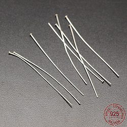 925 Sterling Silver Flat Head Pins, Silver, 19x0.5mm, Head: 1.5mm(STER-M030-A-01S)