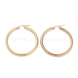 Ring 304 Stainless Steel Hoop Earrings for Women Men, Golden, 9 Gauge, 40x3mm, Pin: 0.6mm(EJEW-B049-01E-G)