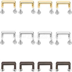 WADORN 12 Sets 3 Colors Zinc Alloy Bag Suspension Clasps, Metal Arch Bridge Hardware, with Screws, Mixed Color, 2.9x0.55x0.9cm, Hole: 2.5mm, 4 sets/color(FIND-WR0005-56)