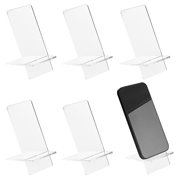 Transparent Acrylic Mobile Phone Holders, Rectangle, Clear, Finished Product: 5.3x7.2x10.35cm