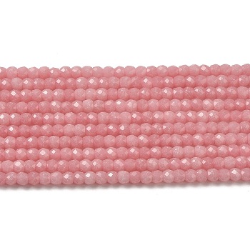 Synthetic Luminous Stone Beads Strands, Faceted, Barrel, Glow in the Dark, Salmon, 4x3.5mm, Hole: 0.7mm, about 102pcs/strand, 14.37 inch(36.5cm)