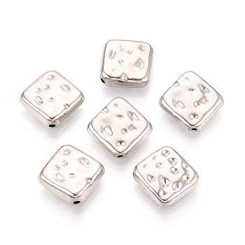 CCB Plastic Beads, Rhombus, Platinum, 15x15x4.5mm, Hole: 1.5mm