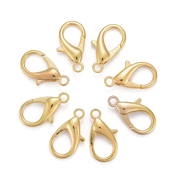 Zinc Alloy Lobster Claw Clasps, Parrot Trigger Clasps, Cadmium Free & Nickel Free & Lead Free, Golden, 21x12mm, Hole: 2mm