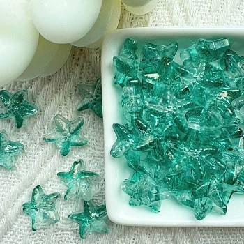 Handmade Lampwork Beads, Starfish, Green, 14mm