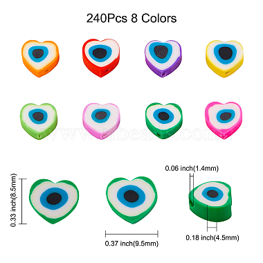 240個8色手作りポリマークレイビーズ(CLAY-CJ0001-51)-2