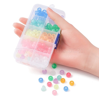 200pcs 10 couleurs perles en plastique transparentes et lumineuses(KY-YW0001-50)-4