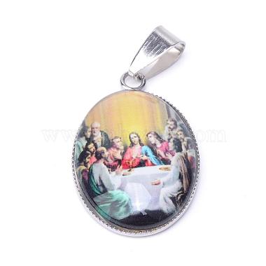 Jesus & Virgin Mary Theme Glass Pendants(GLAA-R193-P)-2