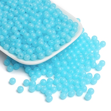 6mm LightSkyBlue Round Acrylic Beads