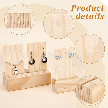 Elite 2 Sets 2 Style Rectangle Wooden Earring Card Display Stands(EDIS-PH0001-41)-4