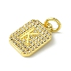 Rack Plating Brass Micro Pave Clear Cubic Zirconia Charms(KK-G501-01K-G)-2