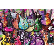 DIY Guitar Pattern Diamond Painting Kits, Including Resin Rhinestones, Diamond Sticky Pen, Tray Plate and Glue Clay, Colorful, 300x400mm(MUSI-PW0002-026)