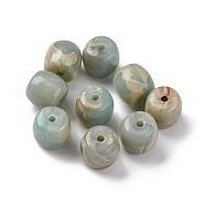 Acrylic Beads, Imitation Shoushan Beads, Column, Dark Sea Green, 8.5x9mm, Hole: 1.8mm, About: 943pcs/500g(OACR-Z025-07)