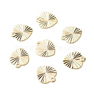 Brass Charms, Long-Lasting Plated, Cadmium Free & Lead Free, Heart, Real 24K Gold Plated, 10x8.5x0.2mm, Hole: 1.2mm(X-KK-F831-025G-RS)