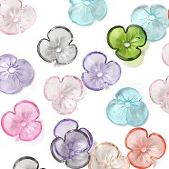 Transparent Acrylic Bead Caps, 3-Petal Flower, Mixed Color, 10x3mm, Hole: 1.4mm(TACR-YW0001-84)