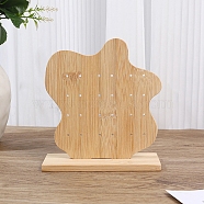 Wood Earring Organizer Display Stands, Nuggets, Blanched Almond, Finished Product: 7x15x16.4cm(ODIS-H006-03)