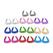 Triangle Acrylic Stud Earrings, Half Hoop Earrings with 316 Surgical Stainless Steel Pins, Mixed Color, 33x7mm(EJEW-P251-06)