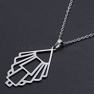 201 Stainless Steel Pendant Necklaces, with Cable Chains and Lobster Claw Clasps, Stainless Steel Color, 17.71 inch(45cm), 1.5mm(NJEW-S105-JN609-45-1)
