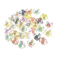 Transparent Acrylic Bead Caps, Flower, Mixed Color, 16x16x5.5mm, Hole: 1.6mm(MACR-K356-15F)