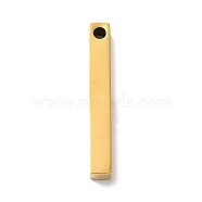Vacuum Plating 304 Stainless Steel Pendants, Cuboid Charm, Golden, 40x5x5mm, Hole: 3mm(STAS-M311-11G)
