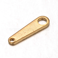 Ion Plating(IP) 304 Stainless Steel Chain Tabs, Chain Extender Connectors, Golden, 10x3X0.5mm, Hole: 1~2mm(STAS-F075-13)