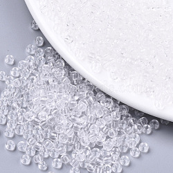 Transparent Glass Beads, Round, Clear, 4x3mm, Hole: 1mm, about 4500pcs/bag(SEED-S040-09A-12)