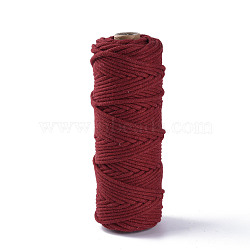 Cotton String Threads, Macrame Cord, Decorative String Threads, for DIY Crafts, Gift Wrapping and Jewelry Making, FireBrick, 3mm, about 54.68 yards(50m)/roll(OCOR-T001-01-06)