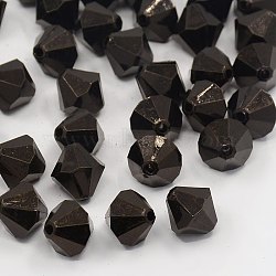 Faceted Bicone Transparent Acrylic Beads, Dyed, Black, 6mm, Hole: 1mm, about 5800pcs/500g(DBB6mm10)