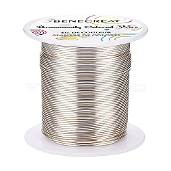 Round Copper Wire, for Wire Wrapped Jewelry Making, Silver, 20 Gauge, 0.8mm, about 98.42 Feet(30m)/roll(CWIR-BC0006-02B-S)