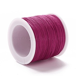 Braided Nylon Thread, DIY Material for Jewelry Making, Camellia, 0.8mm, 100yards/roll(X-NWIR-K013-A13)