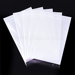 Pearl Film Cellophane Bags, OPP Material, Self-Adhesive Sealing, with Hang Hole, Rectangle, White, 21~21.5x10cm, Unilateral Thickness: 0.045mm, Inner Measure: 16x10cm(OPC-S019-06E)