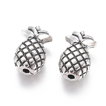 Tibetan Style Alloy Beads, Pineapple, Antique Silver, 14x9x5.5mm, Hole: 1.6mm