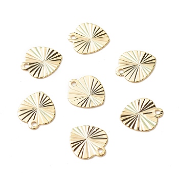 Brass Charms, Long-Lasting Plated, Cadmium Free & Lead Free, Heart, Real 24K Gold Plated, 10x8.5x0.2mm, Hole: 1.2mm