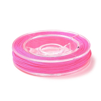 Nylon Thread for Jewelry Making, Deep Pink, 0.8mm, about 7~9m/roll