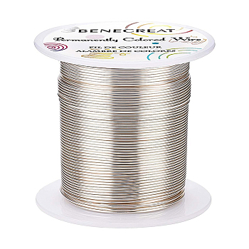 Round Copper Wire, for Wire Wrapped Jewelry Making, Silver, 20 Gauge, 0.8mm, about 98.42 Feet(30m)/roll
