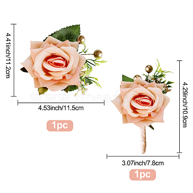 Craspire 2 pcs 2 broche boutonnière en tissu style fleur(AJEW-CP0001-58C)-2