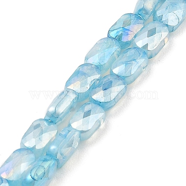 Sky Blue Rectangle Glass Beads