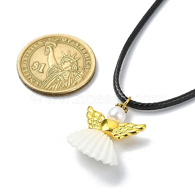Natural Shell Fairy Pendant Necklace(NJEW-JN04612)-4