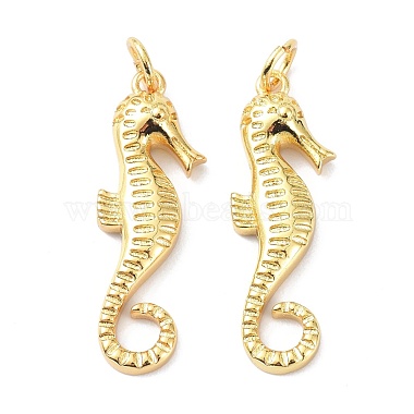 Real 18K Gold Plated Sea Horse Brass Pendants