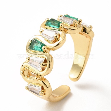 Green Brass+Cubic Zirconia Finger Rings