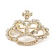 broche de corona de diamantes de imitación(JEWB-Q030-03G)-1
