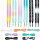 Fingerinspire 7Pairs 7 Colors Luminous Polyester Shoelaces(DIY-FG0003-19)-1