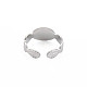 304 Stainless Steel Open Cuff Finger Ring Cabochon Settings(STAS-S119-161P)-2