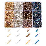 2092Pcs 12 Styles Glass Twisted Bugle Beads, Mixed Color, 6~12x2mm, Hole: 0.5~0.8mm, 222pcs/style(SEED-PH0002-49)