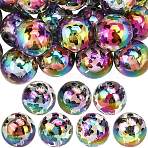 20Pcs UV Plating Acrylic Printed Beads, Bead in Bead, Iridescent, Round, Black, 16x15mm, Hole: 2.2mm(TACR-SC0001-46C)