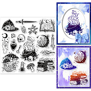 PVC Plastic Stamps, for DIY Scrapbooking, Photo Album Decorative, Cards Making, Stamp Sheets, Film Frame, Mushroom Pattern, 15x15cm(DIY-WH0372-0013)