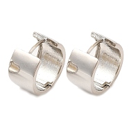 Rack Plating Brass Plain Thick Hoop Earrings, Platinum, 17x18mm(EJEW-R152-03P)