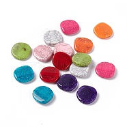 Crackle Opaque Acrylic Beads, Imitation Turquoise, Nuggets, Mixed Color, 22.5x6mm, Hole: 1.6mm, about 230pcs/500g(OACR-C006-21)